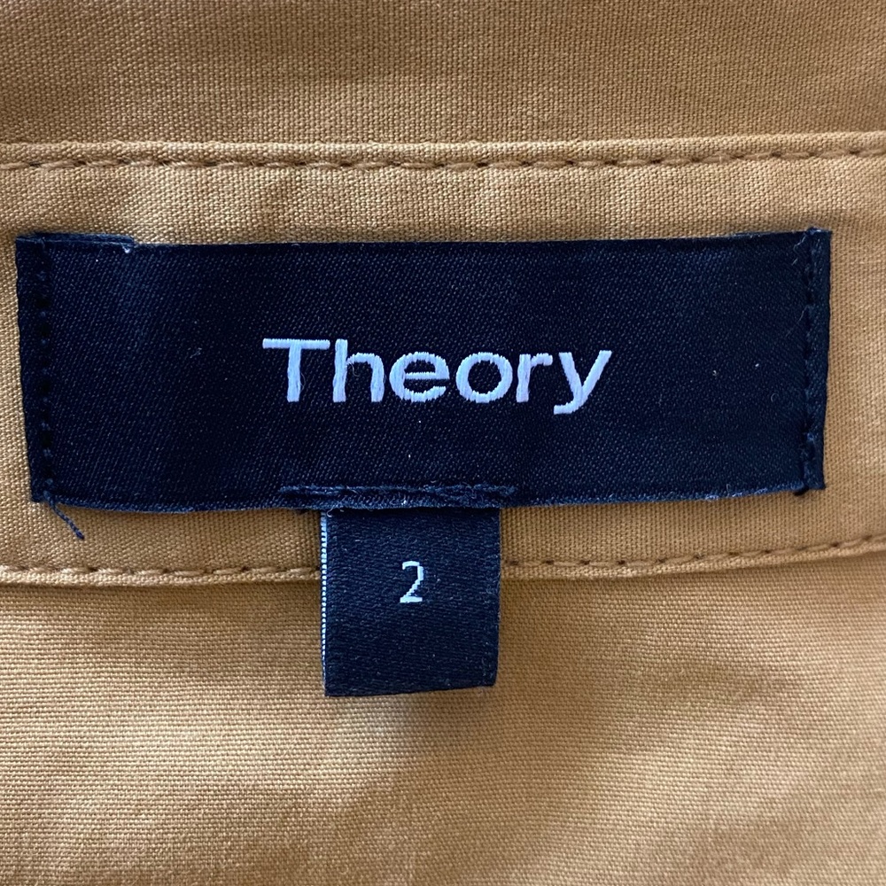 Theory Mustard Yellow Poplin Button Up Shirt Dress size women's 2 - Picture 6 of 7